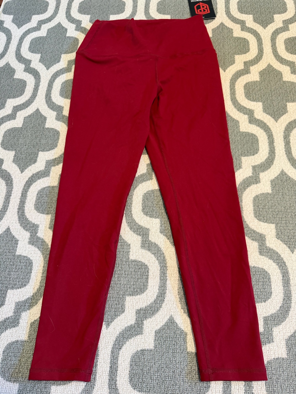 New with Tag Born Primitive deep red ankle length crop ruched bottom leggings Lg
